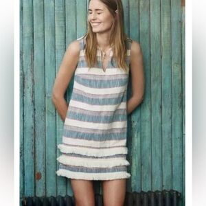Anthropologie Holding Horses Fringe Stripe Shift Dress